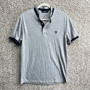 Jimmy Sanders Gray Short Sleeve Henley Shirt in Size Large